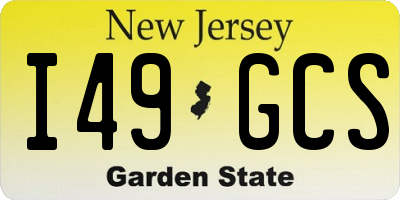 NJ license plate I49GCS