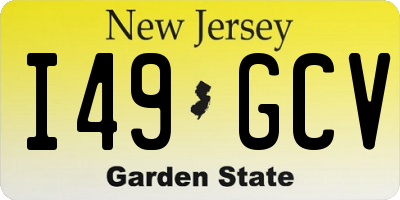 NJ license plate I49GCV