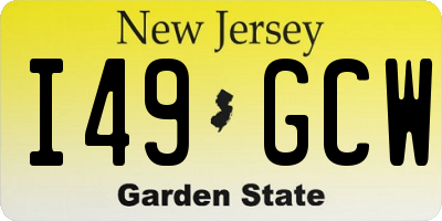 NJ license plate I49GCW
