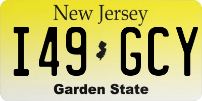NJ license plate I49GCY