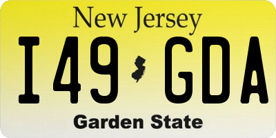 NJ license plate I49GDA