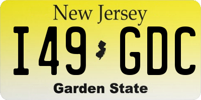 NJ license plate I49GDC