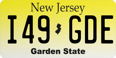 NJ license plate I49GDE