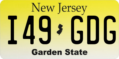 NJ license plate I49GDG