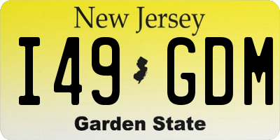 NJ license plate I49GDM