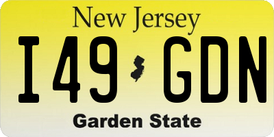 NJ license plate I49GDN