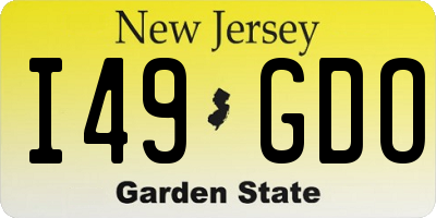 NJ license plate I49GDO