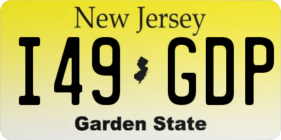 NJ license plate I49GDP