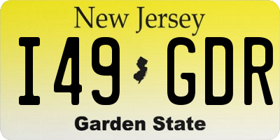 NJ license plate I49GDR
