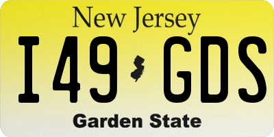 NJ license plate I49GDS