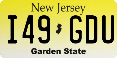 NJ license plate I49GDU