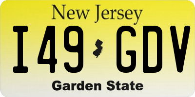 NJ license plate I49GDV