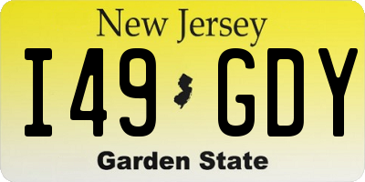 NJ license plate I49GDY