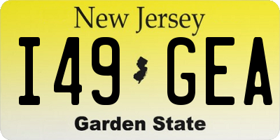 NJ license plate I49GEA