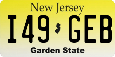NJ license plate I49GEB