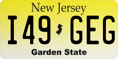 NJ license plate I49GEG