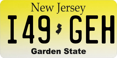 NJ license plate I49GEH