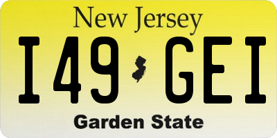 NJ license plate I49GEI