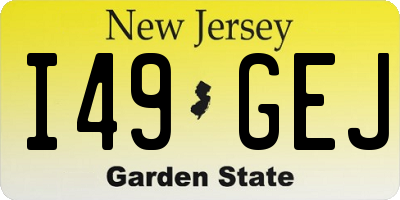 NJ license plate I49GEJ