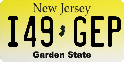 NJ license plate I49GEP