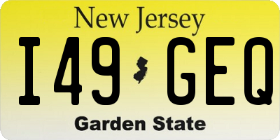 NJ license plate I49GEQ