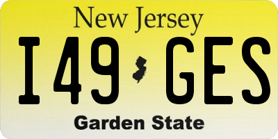 NJ license plate I49GES