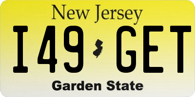 NJ license plate I49GET