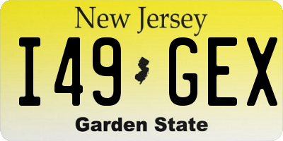 NJ license plate I49GEX