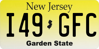 NJ license plate I49GFC
