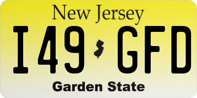 NJ license plate I49GFD