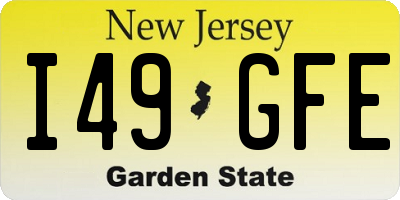 NJ license plate I49GFE