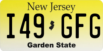 NJ license plate I49GFG