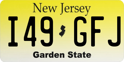 NJ license plate I49GFJ
