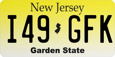 NJ license plate I49GFK