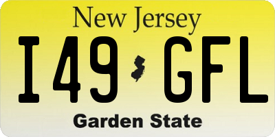NJ license plate I49GFL
