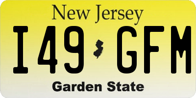 NJ license plate I49GFM