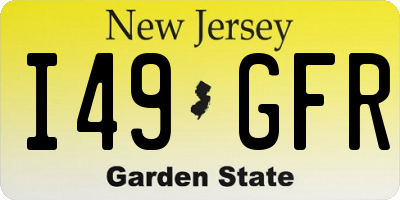 NJ license plate I49GFR