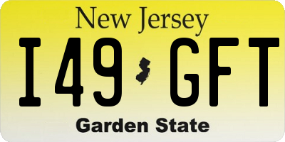 NJ license plate I49GFT