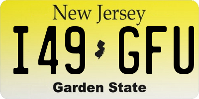 NJ license plate I49GFU