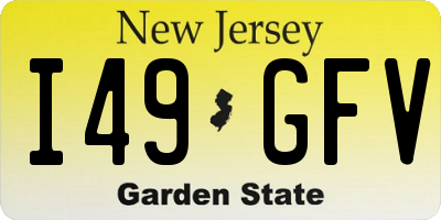 NJ license plate I49GFV