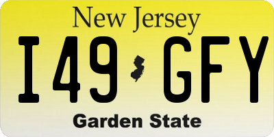 NJ license plate I49GFY