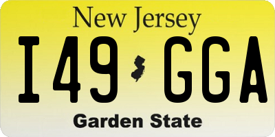 NJ license plate I49GGA