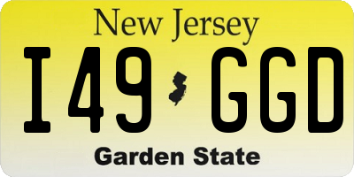 NJ license plate I49GGD