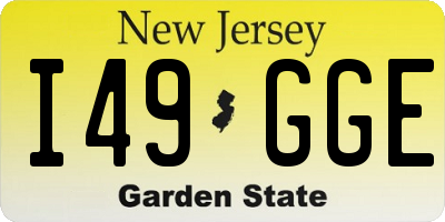NJ license plate I49GGE