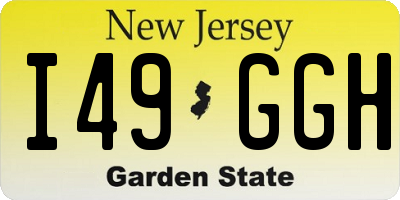 NJ license plate I49GGH