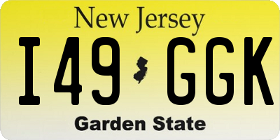NJ license plate I49GGK
