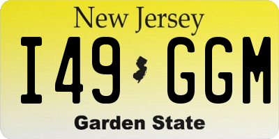 NJ license plate I49GGM