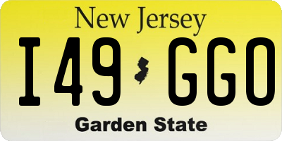 NJ license plate I49GGO