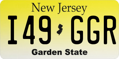 NJ license plate I49GGR