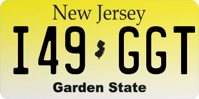 NJ license plate I49GGT
